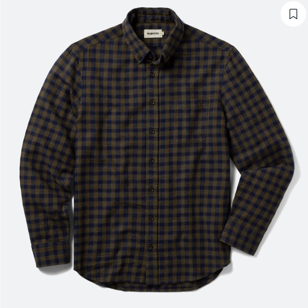 Taylor Stitch Jack Shirt Terrace Plaid Button Down Flannel Size XXL Brown Blue